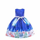 Toddler Kid Girls Polka Dot Santa Print Princess Dress Party Pageant Gown Dress