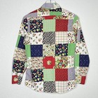 Vintage Floral Patch Work Pattern The County Seat Long Sleeve Button Up Shirt M