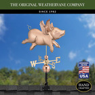 Good Directions Polished Copper Flying Pig Weathervane     Decorative Rooftop Acce