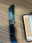 Blue Tactical Folding Pocket Knife Razor Blade Spring Assisted Edc
