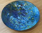 Vintage Mid-century Modern Copper Enamel Bowl plate Signed By Laura Smith 6 5 
