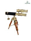 Brass Antique Telescope With Tripod Stand     Vintage Nautical Spyglass