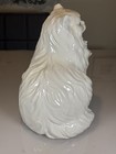 White Ceramic Blue Eyes Persian Cat Statue Vintage  13     Mid-century Mcm