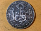 Peru One Sol 900 Silver Coin  Issued In 1885-td  Circulated