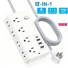 Wall Mount Surge Protector Power Strip   12 10 Outlets With Usb Ports Safety