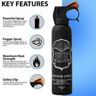 Police Magnum Pepper Spray 9 Oz Fire Master Fogger Defense Security Protection