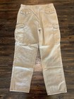 Vintage 80s Dickies Cargo Workwear Pants Double Pleated Talon Zipper Beige 34x30