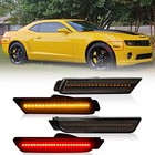  Side Marker Light Compatible With 2010-2015 Chevy Camaro Amber red Smoked 