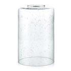 Seeded Lip-less Glass Lamp Shade  Cylindrical Light Cover With Fitter Opening   