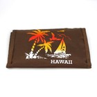 Vintage 80s Hawaii Bi-fold Wallet Nylon Checkbook Coin Brown Rainbow 7  Ex Cond