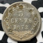 1873 Newfoundland 5 Cents Lot jm9020 Silver  Key Date  Nice Detail  Old Cleaning