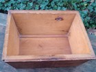 Antique Primitive Small Wooden Dough Box With Handles Canted Sides Patina Apple