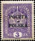 Poland 1919 - Five Cracow  poczta Polska  Overprints On Austria 1916 Stamps  207