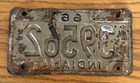 Vintage 1966 Indiana Motorcycle License Plate Registration Tag