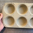 The Pampered Chef Stoneware 6 Cup Muffin Pan Family Heritage Baking Stone Usa