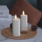 Set Of 2 Luminara Flameless Votive Led Candles Moving Flame Ivory With Timer