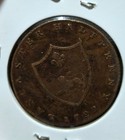 1792 United Kingdom 1 2 Penny Lancashire Lancaster Conder Token Copper Coin