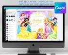 Princess Party Birthday Invitation Pamper Digital Canva Template Printable Edita
