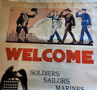 Wwi 1918 Welcome All Service Men Poster New York War Camp Community Service