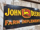Vintage John Deere Porcelain Sign Old Farming Tractor Dealer Sales Service Store