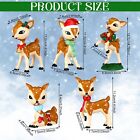 Wesiti 5 Pcs Christmas Vintage Resin Reindeer Figurine Decor Retro Deer Decor   
