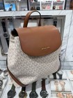 Michael Kors Maya Lady Medium Mk Signature Shoulder Backpack Bag Vanilla Satchel