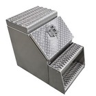 Bozz Aluminum Toolbox Step Saddle Box 18  X 25  X 28  With Lock And Keys