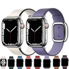 New Modern Buckle Leather Band For Apple Watch Series 10 9 8 45 46 49mm 41 42mm