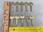 Lot Of 10 Vintage Used Brass Keys With Stars Numbers For Best Padlock Lock Old