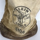 Vintage Klein Tools 5104 Canvas Leather Bucket 15    Lineman Tool Bag Rope Handle