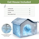 Folding Pet Ice Igloo With Cooling Mat Windproof Dog Cat House For Small Puppy