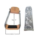 Horse 5  Wide Western Saddle Engraved Aluminum Angled Slanted Bell Stirrups Pair