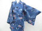 Japanese Kimono Yukata Grayish Blue 159 Cm 5 Ft 3 In Cotton Zz1438