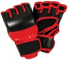 Martial Sports Pro Mma Gloves For Grappling sparring In Genuine Leather  Blk red