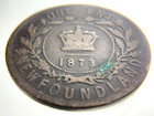 1873 Newfoundland Canada One Cent Large Penny Km 1 Circulated Coin Gg411