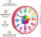 Homotte Learning Clock For Kids   Silent Telling Time Educational Clock   10 Inc
