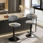 2 Pack Adjustable Bar Stool Swivel Pub Chairs For Kitchen Counter High With Back