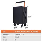 Carry On Luggage 20in Wide Handle Pc Hardshell Suitcases With 20-inch Black