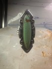 Navajo Ring Long Turquoise Size 7 Sterling Silver Women