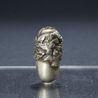 Metal Ojime Bead Floral Bird Netsuke Sagemono Tubular Shape Japanese Style