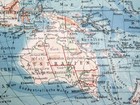 1938 Original Vintage Map Of Pacific Oceania Australia America Antarctica