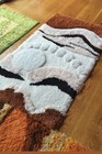 Vintage Mcm Rya Rug Latch Hook Textile Tapestry Mid Century Shag