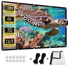 Projector Screen  4k 16 9 Hd Rear Front Projector Screen Foldable 120 Inches