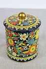 Vintage Daher Embossed Floral Tin With Lid Made In England Boho Art 5  Tall