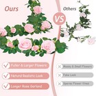 4 Pcs Flower Garland  26 4 Ft Pink Floral Garland Fake Flowers For Home Wedding