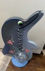Vtg Big Belly Bank Dolphin 20  Wood Money Coin Bank Sea Ocean Colorful Child