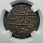 Ah1106 39 India 1 Rupee Silver Mugal- Aurangzeb Itawa Ngc Au 58