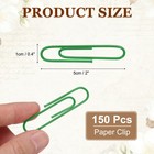 150 Pcs Pin Shape Paper Clip   2 X 0 4  Large Pin Paper Clip  Green