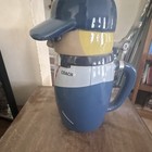 Wesco Coach Stein Figural Lidded Beer Stein Breweriana Blue   White Hinged Lid