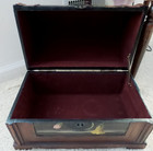 Vtg Tole Floral Folk Art Solid Wood Hand Painted Hinged Dome Chest 14 x10 x8  